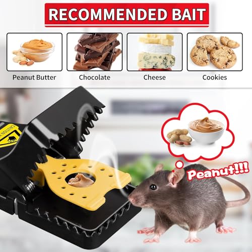 LULUCATCH Mouse Traps Indoor for Home, 60 Pack Snap Traps for Mice, No See Kill Quick-Set Reusable Sanitary Pet Safe Rodent Catcher for Home, Kitchen, Garage, Office - size: 60 Pack