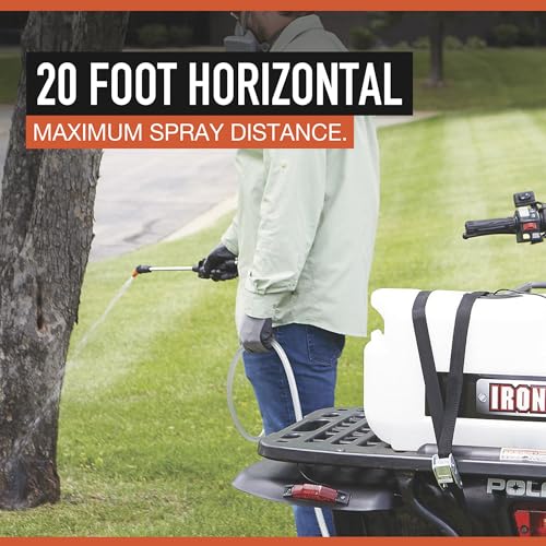 Ironton 12V Sprayer Pump, 8-Gallon, 1 GPM, 12V, 12ft. Vertical Spray Reach | Santoprene/Viton components, 11ft. hose, Compact property spraying, Targeted application, Lawn/garden use - size: 8 Gallon