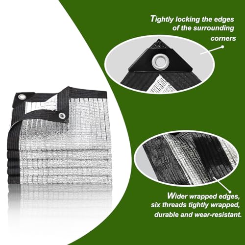 80% Silver Shade Cloth for Garden,Pergola,Greenhouse,Chicken Coop,Kennels,Shade Cloth with Grommets,Simple Hanging Covers - size: 6.5ft×10ft