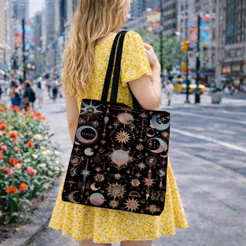 Vintage Floral Canvas Tote Bag, Aesthetic Botanical Reusable Grocery Bags for Women, Elegant Floral Lover Gift Tote - color: Color22
