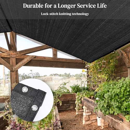 50% Shade Cloth for Garden, 10 x 20 FT Sun Shade Mesh Tarp with Reinforced Grommets, Durable HDPE Material Outdoor Shade Cloth for Plants, Greenhouse, Pergola and Backyard Patio Sunshade - size: 10 x 20 FT 50%
