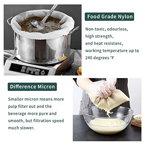 12"x18" Drawstring Straining Brew in a Bag 75 Micron Nylon Jelly Strainer Wine Beer Brew Filter Bag - size: 12"x18" Brew Bag - 75Micron