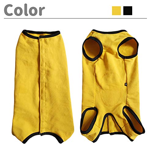 Dog’s Recovery Suit Post Surgery Shirt for Puppy, Wound Protective Clothes for Little Animals(Yellow-XXS) - color: yellow, size: XX-Small