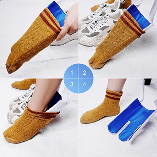 Sock Aid, Sock Helpers to Put on Your Socks for Seniors, Disabled, Pregnancy, Assist Device for Elderly, Tool Aide Puller Easy on and Off with No Bending(Dark Blue 2 Pack) - color: Dark Blue 2 Pack