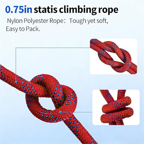 200Ft 3/4 Inch Heavy Duty Climbing Rope,Arborist Rope for Tree Pulling (Red) - size: 200ft-Red-3/4