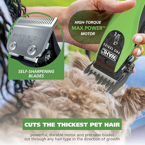 Wahl Pro Series Lithium Ion Cordless Dog Grooming Kit – Rechargeable, Heavy-Duty Dog Clippers for Thick Coats – Model 3025854