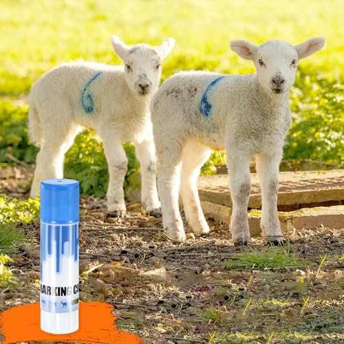 M METERXITY 5-Pack Livestock Marker, 11.6 Cm/4.6 Inches Medium Animal Crayons for Pig/Cattle/Cow/Sheep Supplies, Farming Livestock Marking Crayons [Blue] - color: Blue