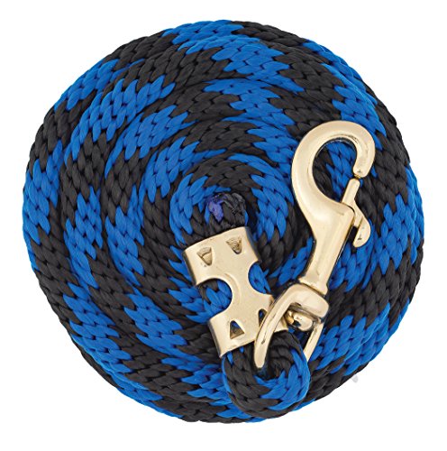 Weaver Equine Performance Lead Rope, Lime Zest, 8' Horse Value Rope with Brass Plated 225 Snap, Soft Comfort Grip, Barn Horse Tack for Daily Use - color: Blue/Black