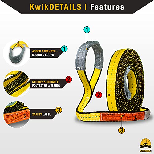 KwikSafety - Charlotte, NC - Mighty Sumo 1”x 12’ Poly Web Sling Lifting Strap Construction ASME OSHA / 3200lbs Vertical 2550lbs Choker 6400lbs Basket/Rigging Moving Towing Hoisting Gear - size: 1"x12' | 3200 lbs