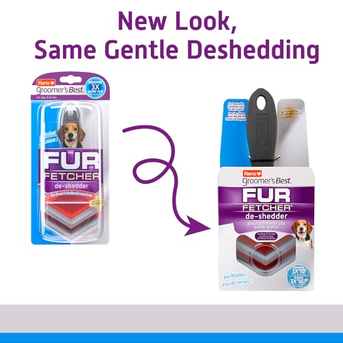 Hartz Groomer's Best Fur Fetcher De-Shedder Dog Brush,Black