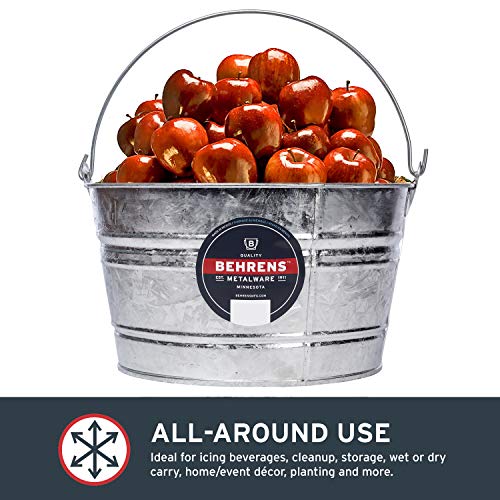 Behrens Hot-Dipped Galvanized Steel Utility Pail 4-1/4 Gallon - size: 17 quarts, style: Hot Dipped