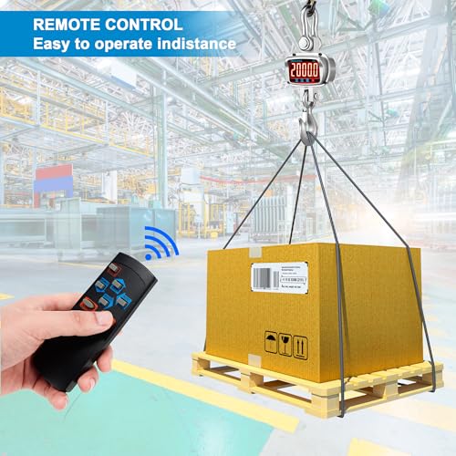 Hyindoor 5000kg 11000lb Crane Scale, 5T Digital Crane Scale with Remote Control, Temperature and Humidity Measuring Hanging Scale, Industrial Heavy Duty Electronic Scales Hoist Scales - size: 5000kg/11000lb
