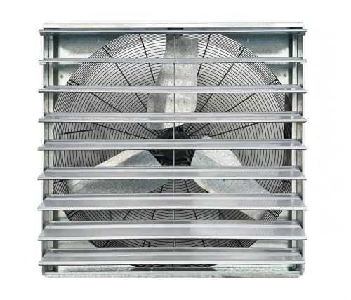 iLIVING 36" Smart Wall Mounted Shutter Exhaust Fan, 6128 CFM, 12-Speed, WiFi App Control Ventilation for Garages, Warehouse, Barn, Greenhouses, Auto Temperature Humidity Control, BLDC Motor, Hardwired - size: 36-inch