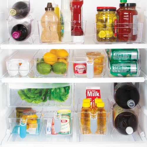 Kitchen Spaces KSEG12-AMZ Egg Tray 14pc Stackable Food Storage Organizer for Refrigerator, 14.5" x 3" x 4.5", Clear - style: Stackable Egg Tray