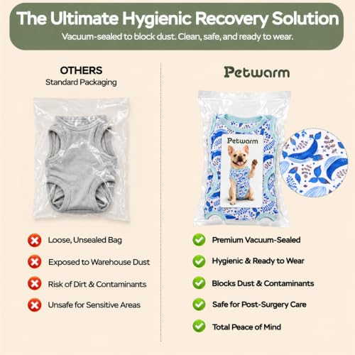 PetWarm Surgical Suit for Dogs After Neuter, Dog Surgery Suit, Cone of Shame Alternatives, Dog Surgical Recovery Onesies Female Male Dogs, Marine Animal Patterns, Blue, XS - color: White Blue, size: X-Small