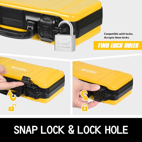 11" Yellow Metal Tool Box, Portable Steel Tool Case with Secure Latch & Handle, Empty Storage Organizer for Home DIY & Small Tools - color: Yellow