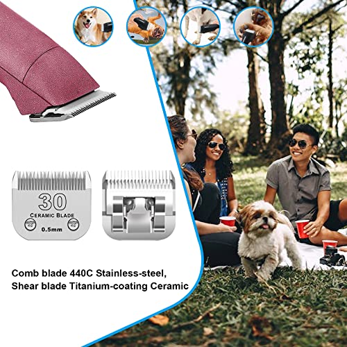 30# Dog Grooming Ceramic Blades,Compatible with Andis,Oster A5,Wahl KM10 | Size 30# Detachable Blade 1/50-Inch 0.5MM Cut Length,3 Pack - size: 3pc 30:1/50''(0.5mm)
