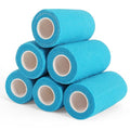 6 Rolls Elastic Self Adhesive Bandage Wrap 4 Inch, Breathable Non Woven Cohesive Bandage, Vet Wrap for Dogs, Ankle Sprains Swelling Tape, Sports Athletic Tape Blue - color: 4 Inch-6 Count Blue