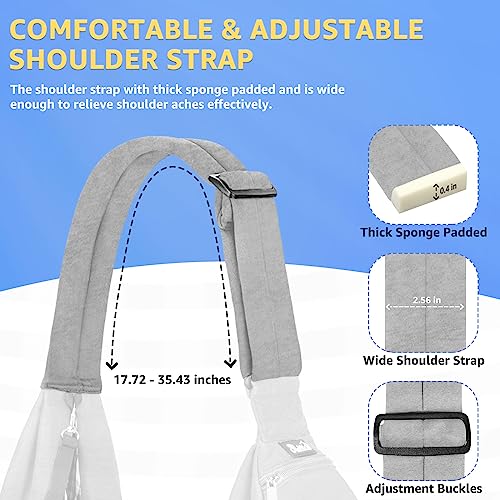 SlowTon Dog Carrier Sling - Thick Padded Shoulder Strap Adjustable, Cloud S | Dog Carriers for Small Dogs, Puppy Carrier Purse for Pet Cat with Front Zipper Pocket Safety Belt Machine Washable - color: D-Light Grey Knitted Fabric