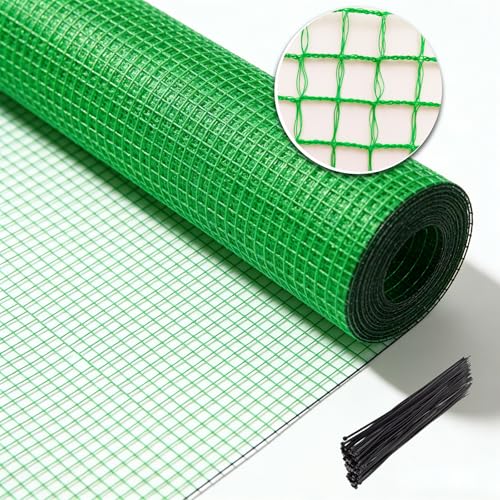 Garden Fencing 4 x 100FT,0.4" Mesh Plastic Fencing,50PCS Zip Ties | Deer Fence Temporary Fencing Snow Fence Safety Fence,Construction Fencing for Yard,Rabbits,Chicken,Dogs,Animal Barrier,Green - size: 4ft x 100 ft