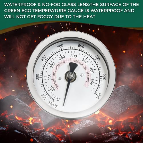 BBQ Grill Temperature Gauge Waterproof Large Face for Kamado Joe JR Barbecue Charcoal Grill Stainless Steel 150-900°F Cooking Thermometer (2.5" for KJ) - size: 2.5" for KJ