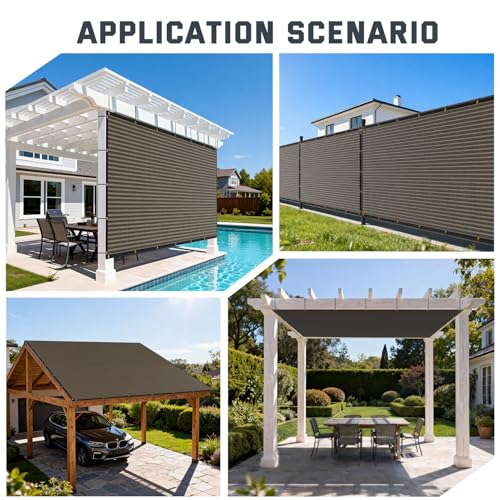 90% Sun Shade Cloth, Kesfitt 6x8FT Garden Shade Cover with Reinforced Grommets, Mesh Tarp Sun Privacy Screen for Greenhouse, Plant, Pergola, and Backyard Patio Sunshade - size: 6ftx8ft, style: Brown 90% Shading Rate