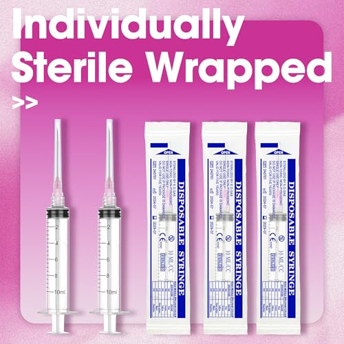 10mL/cc Disposable Luer Lock Syringe 18G 1.5 inch for Lab Use, Individually Wrapped, Pack of 50 - style: 10ml-18G-1.5" (luer lock)