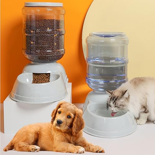 Automatic Dog Feeders - 3 Gallon Capacity Gravity Food Dispenser for Large Dogs and Cats - size: 3 Gallon Feeder