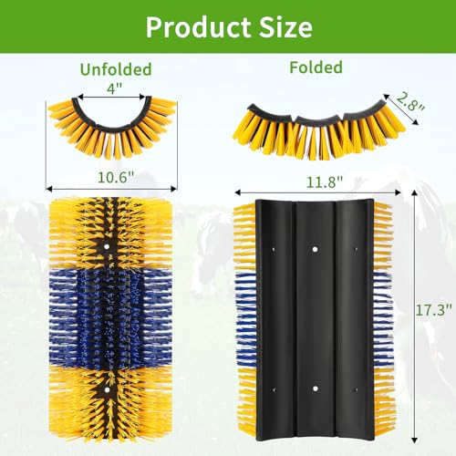 Livestock Scratching Brushes, 1Pc Cattle Scratcher Brush for Grooming, Upgraded Extra Large Horse Brushes, Relieve Itching on the Back, Cow Scratch for Horse, Goat, Cow, Pig, Sheep (XL Size Yellow) - size: 1-PACK XL BRUSH