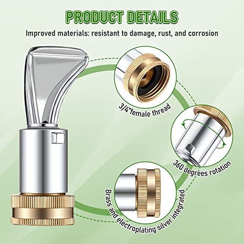 Dreyoo 1 Pack 3/4" Heavy Duty Sweeper Nozzle for Gutter Cleaning Wand | Compatible with 22311 Replacement, Brass Garden Hose Nozzle Suitable for Cleaning Gutters Sidewalks Driveways Watering