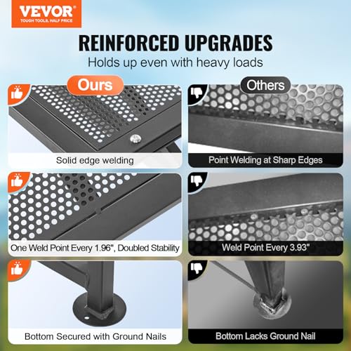 VEVOR Goat Milking Stand, 47x23 inch Livestock Stand, Metal Sheep Milking and Shearing Stand 21" to 33" Adjustable Height, with Headpiece and Nose Loop, 500lbs Loading Weight, Black
