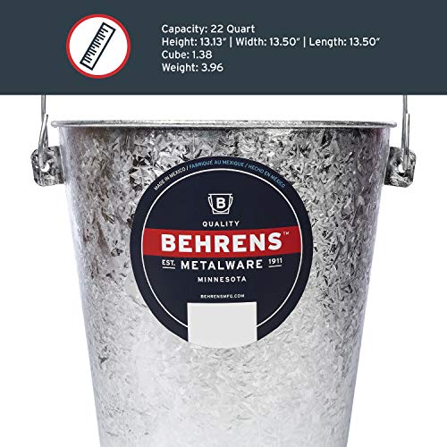 Behrens Hot-Dipped Galvanized Steel Utility Pail, 22-Quart - size: 22-Quart, style: Hot Dipped