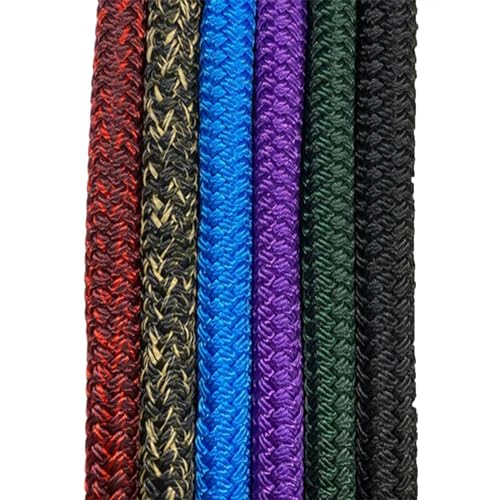 22 Foot Line Ground Training Rope - Strong Everyday Use All-Purpose Large Horse Lead Rope with Loop & Latigo Popper | 9/16" Diameter Smooth Yachting Braid, Purple - color: Purple
