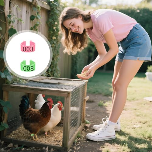 120 Pcs Chicken Leg Bands, 10 Color Numbered Chicken Leg Rings Identification Band Chick Tags for Legs Poultry Foot Rings Legs Bands for Poultry Identification, Number Arrangement 1-12 (16mm)