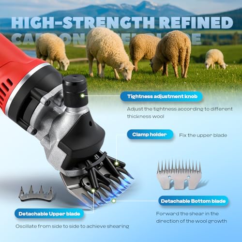 Sheep Shears Electric 1000W 3700RPM for Goat, Cattle, Alpaca & Horse