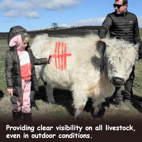 MESINURS Animal Marker Crayon for Pig, Cow, Goat - Livestock Paint Pens, Non Toxic Color Marking, Washable (red+Blue+Green+Yellow+Purple)