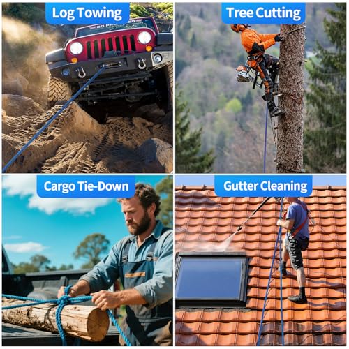 150Ft 1/2 Inch Heavy Duty Climbing Rope,Arborist Rope for Tree Pulling (Blue) - size: 150ft-Blue-1/2