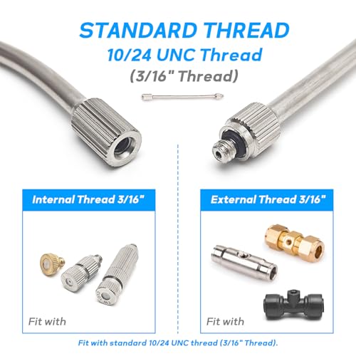10Pack 19.5Inch Flexible Nozzle Extension Brass Mist Rod for Misting System | Bendable Copper Extended Pole 10/24 UNC for Garden, Humidification, Spraying, Outdoor Cooling, Dust Control, Landscaping - size: 19.5 Inch