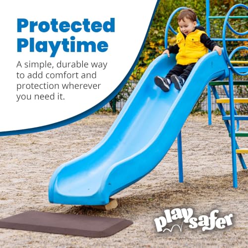Playground Safety Rubber Wearmat for Swingsets and Slides - 1" Thick X 24" W X 40" L (2 Pack, Brown) - color: Brown, size: 2 Pack (40" L x 24" W x 1" Thick)