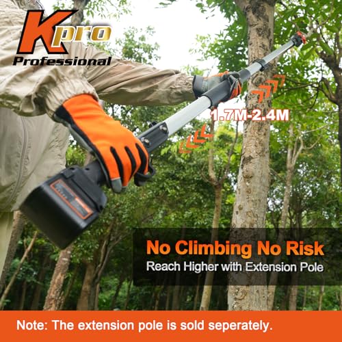 Kebtek 35mm/1.4" Professional Cordless Electric Pruning Shears | Includes 2×21V 2000mAh Batteries, Compatible with Pole for Apple Peach Olive & Grapevine High Branch Cutting