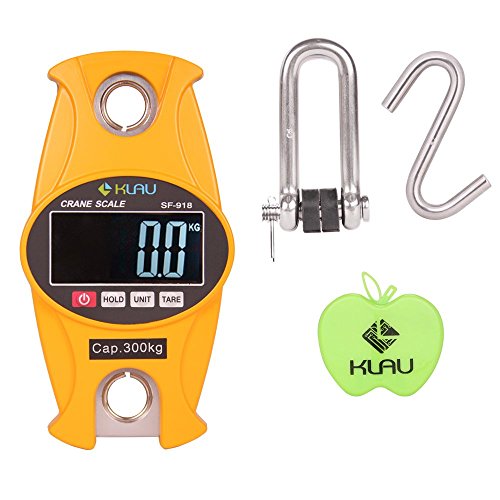 Klau SF-918 Digital Hanging Crane Scale, Yellow, 300 Kg / 600 lb | Heavy Duty, For Home Farm Hunting - color: Yellow