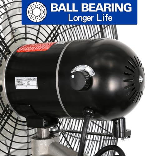 BILT HARD 8900 CFM 30" High-Velocity Industrial Pedestal Fan, 3-Speed Heavy Duty Industrial Standing Fan with Metal Aluminum Blades and Adjustable Height, Idea for Commercial, Shop, and Garage - size: 30 in.