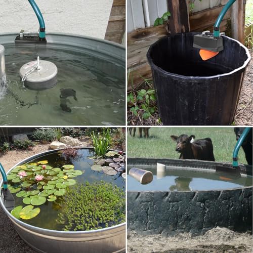 Water Trough Float Valve for Stock Tank,w/Hose Connector,Fit 3/4" NPT Hose | Stock Water Tank Float Valve for Livestock Pond Farm Cattle Goat Horse Swimming Pool,Autofill Livestock Waterer Level Control - style: Stock Tank Float Valve with Connector-1PCS