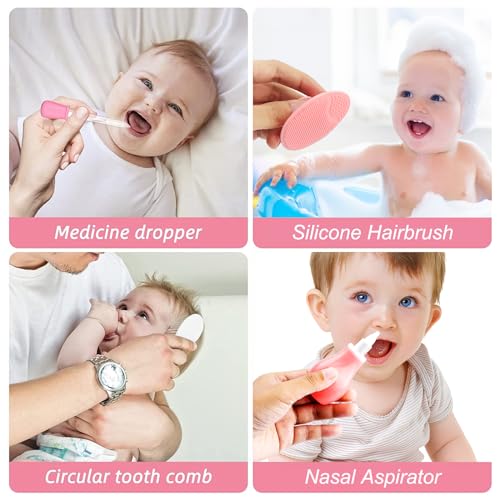Baby Healthcare and Grooming Kit for Newborn Kids, 31PCS Upgraded Safety Baby Care Kit, Newborn Nursery Health Care Set, Baby Care Products (Pink（31PCS) - style: PINK-31