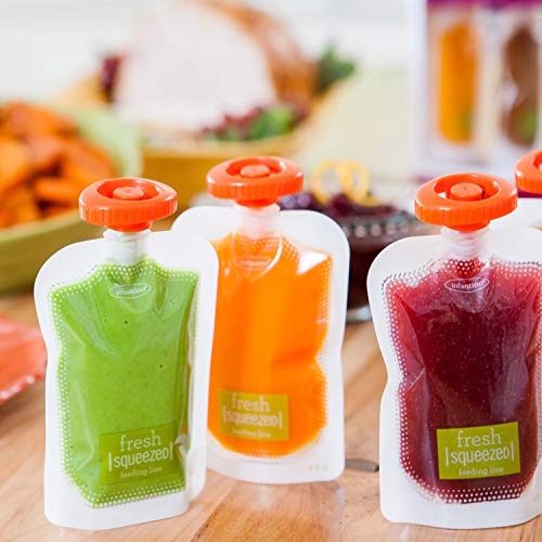 Infantino Squeeze Station, Fills 3 Pouches at Once, Purple | Baby food maker & pouch filler, Easy to use, Dishwasher safe, Homemade baby food essential - style: Squeeze Station Purple