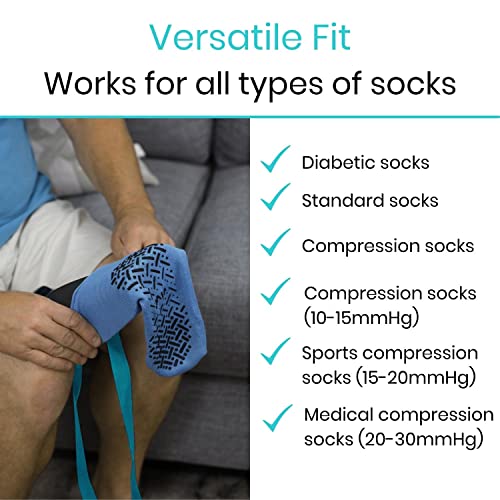 Vive Sock Aid Easy On Easy Off- Assist & Remover - Daily Living Helper | Device for Elderly - Mobility for Surgery Recovery & Disability, Compression Puller Slider, Assistance Putting On Tool Kit