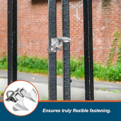 Tandefio 2 Pcs Chain Link Fence Butterfly Gate Latches Galvanized Steel Butterfly Latch Chain Link Gate Closer Fence Gate Latch for 1-3/8 Gate Frame and 2-3/8 Gate Post, Silver