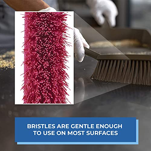Vikan 45891 Bench Cleaning Brush, Polypropylene/Polyester Medium Bristle Dustpan Brush & Sweeper, 14 Inch, Pink - color: Pink, size: 4589