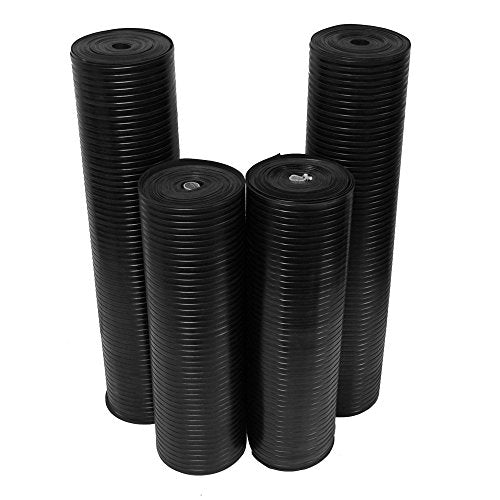 Rubber-Cal Wide-Rib Corrugated Rubber Floor Mat - 1/8 in. Th x 4ft x 8ft