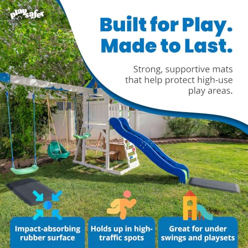 Playground Safety Rubber Wearmat for Swingsets and Slides - 1" Thick X 24" W X 40" L (2 Pack, Brown) - color: Brown, size: 2 Pack (40" L x 24" W x 1" Thick)